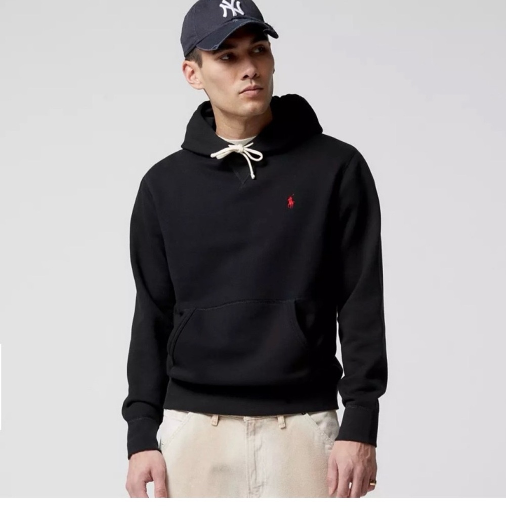 Polo by Ralph Lauren Men's Black Hoodie with Red Logo